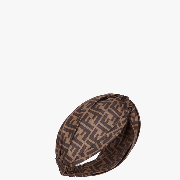 Fendi Accessories - Fendi FF Brown Silk Bandeau Headband